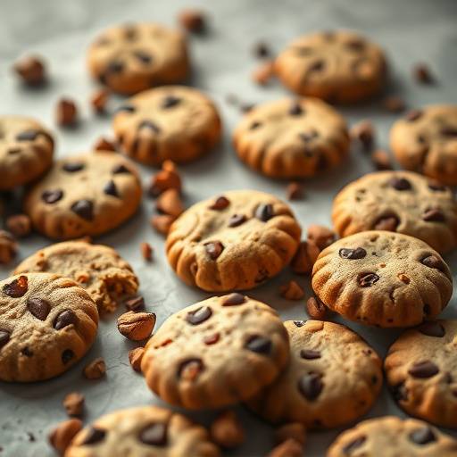 Ilustración de varias galletas (cookies) dispuestas sobre una superficie, representando las cookies informáticas de forma metafórica.