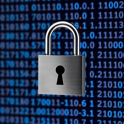 Imagen de un candado cerrado sobre un fondo de código binario, simbolizando la protección de datos y la seguridad en línea.