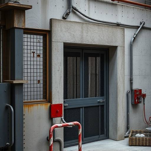 Imagen que muestra diferentes materiales de construcción utilizados en celdas, como acero reforzado, hormigón de alta resistencia y puertas de seguridad.